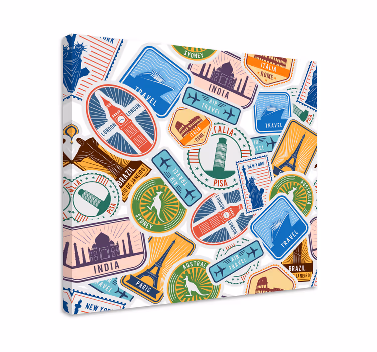 ine art print on bright white modern canvas - TenStickers