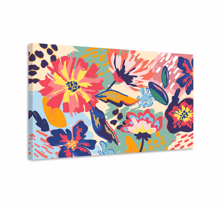 Modern painted flower modern canvas wall art - TenStickers