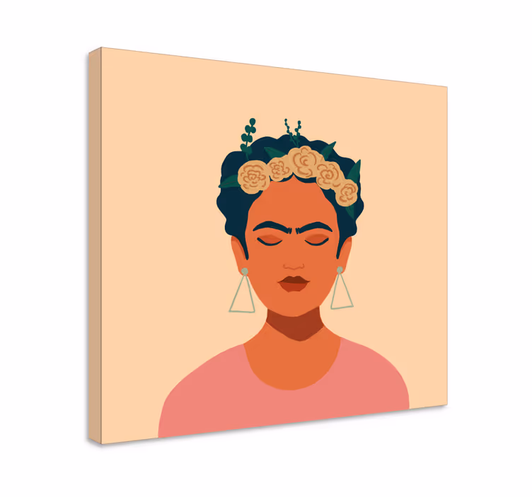 People canvas frida inspired portrait - TenStickers