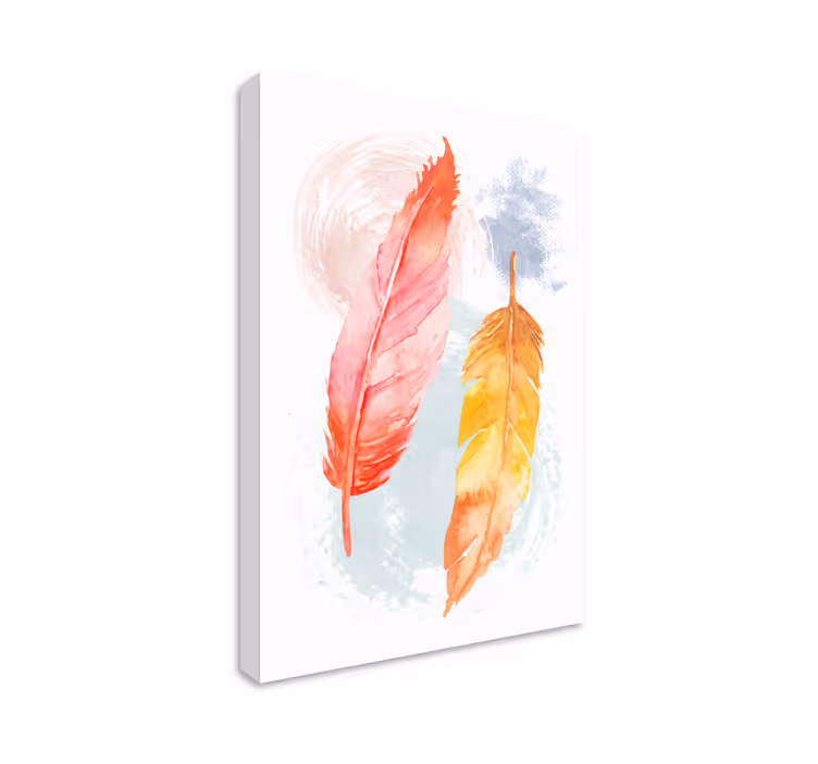 pluma colorida invertidas canvas wall art - TenStickers