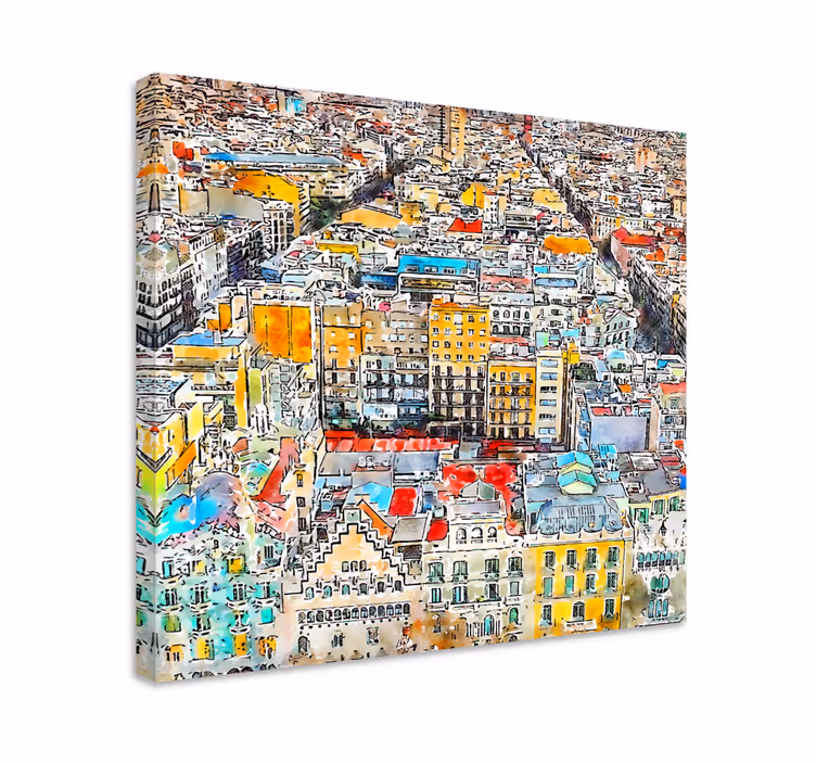 arte vistas Barcelona canvas art prints - TenStickers