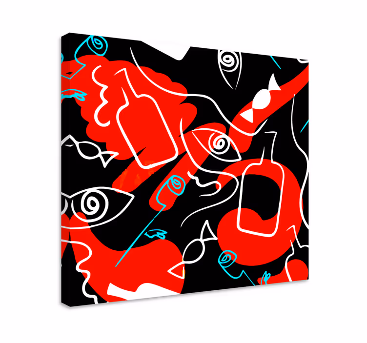 Fruit canvas wall art abstract fruit forms - TenStickers