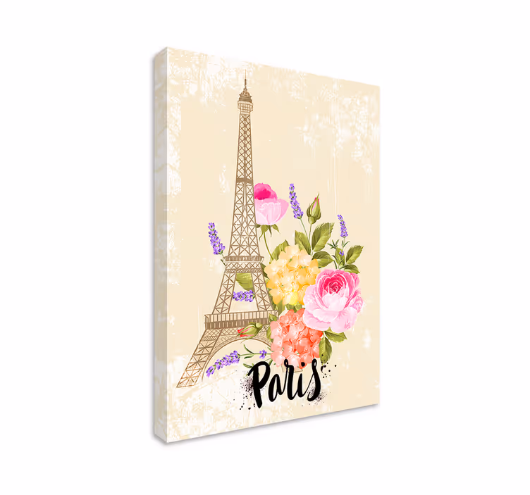 Eiffel Tower cities in spring city canvas art - TenStickers