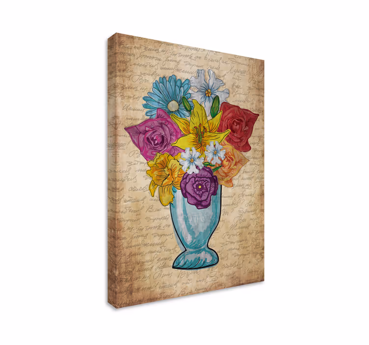 Vase of Flowers elegant canvas - TenStickers