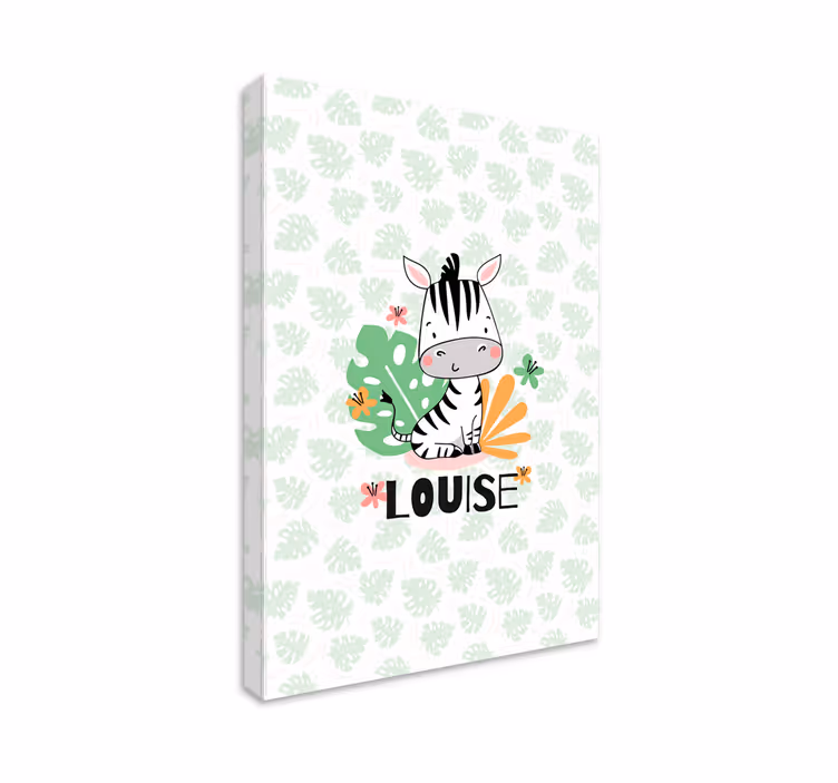 Custom Zebra Illustration cocktail canvas - TenStickers