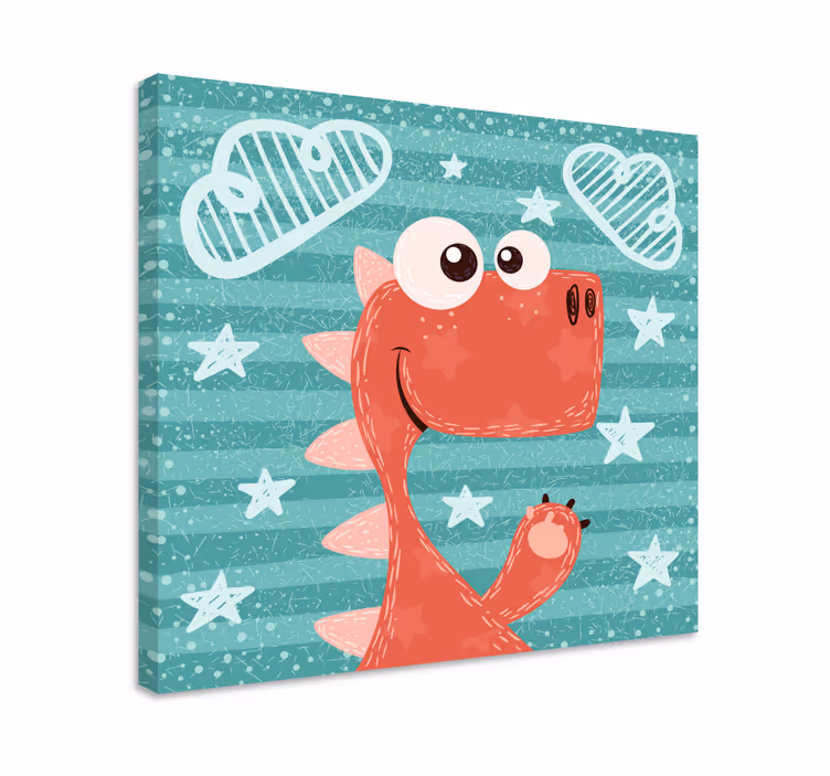 Happy cartoon dinosaurs for kids canvas prints - TenStickers