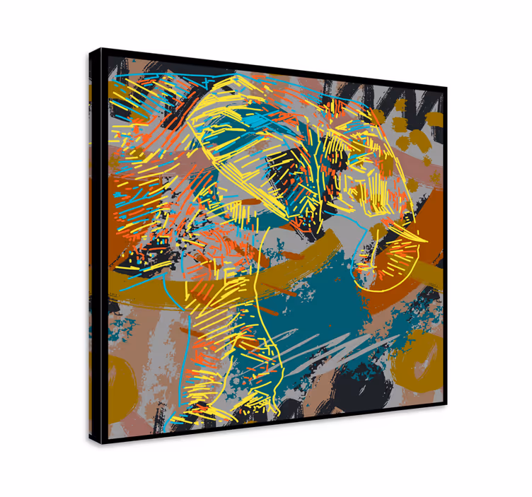 3D elephants splash water elephant canvas - TenStickers
