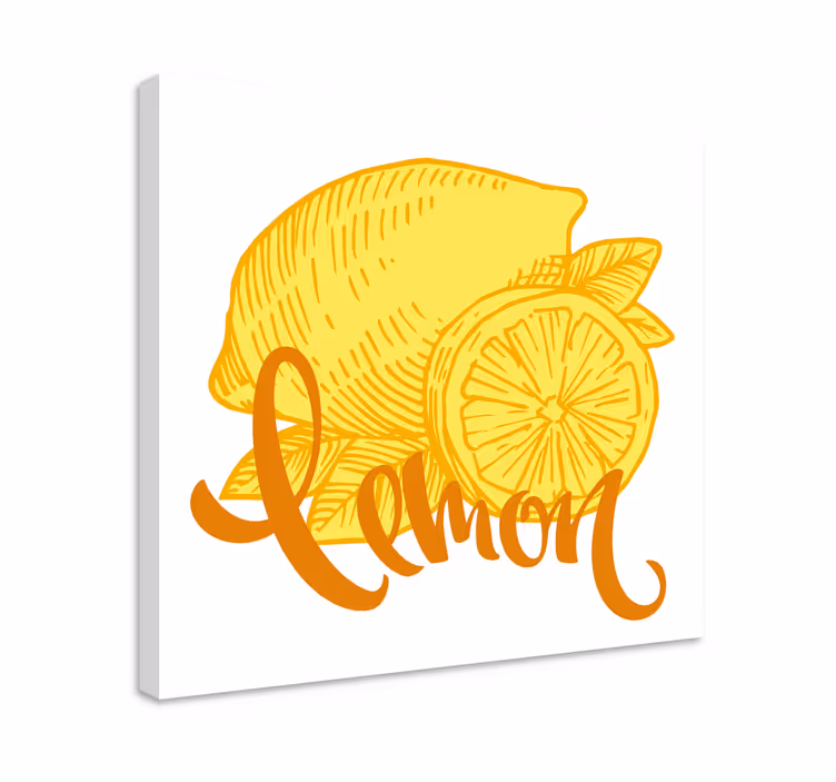 Fruit canvas wall art lemon slice print - TenStickers