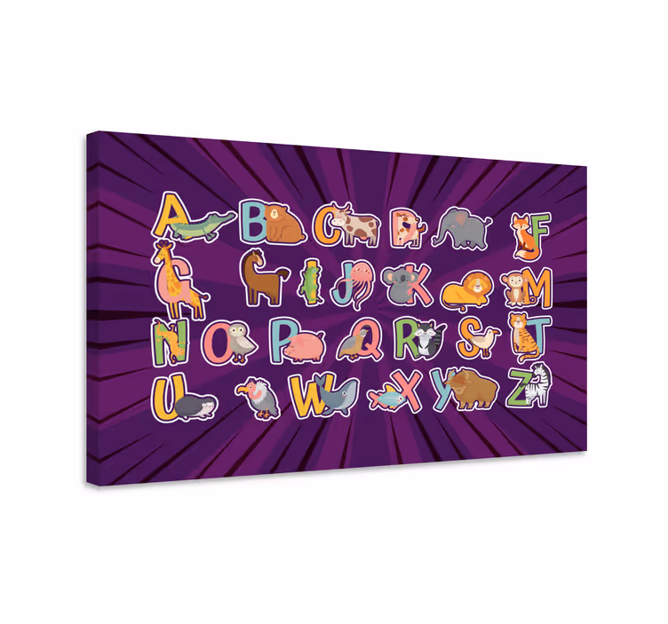 Animals English alphabet canvas for kids - TenStickers
