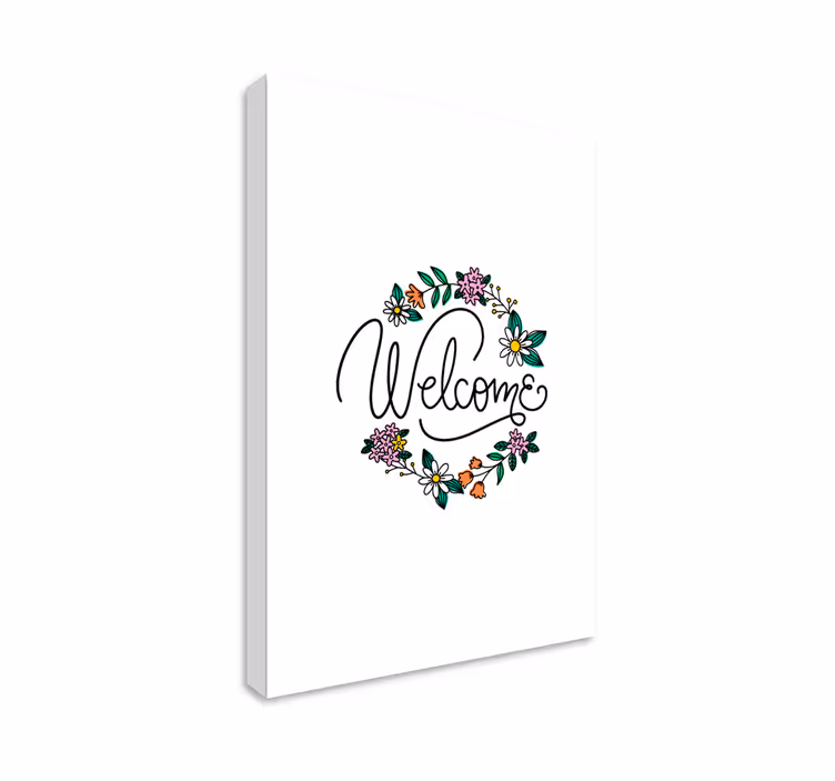 Zen canvas art floral welcome wreath art print - TenStickers