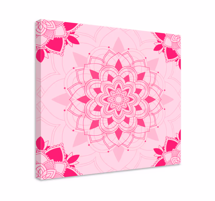 Bright pink mandala canvas wall art - TenStickers