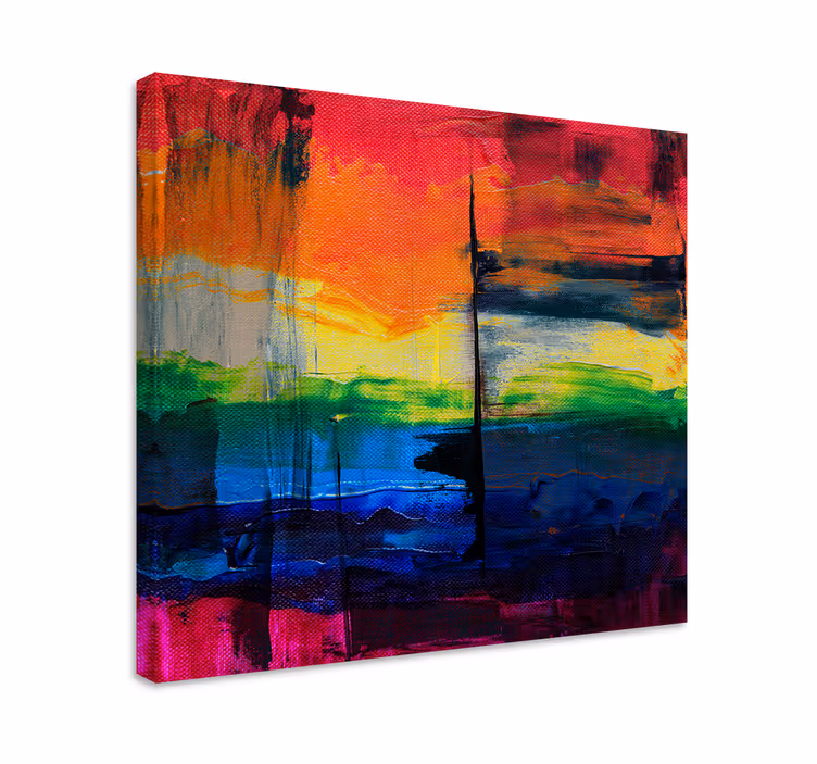 Abstract wall art 1 vivid color stripes - TenStickers