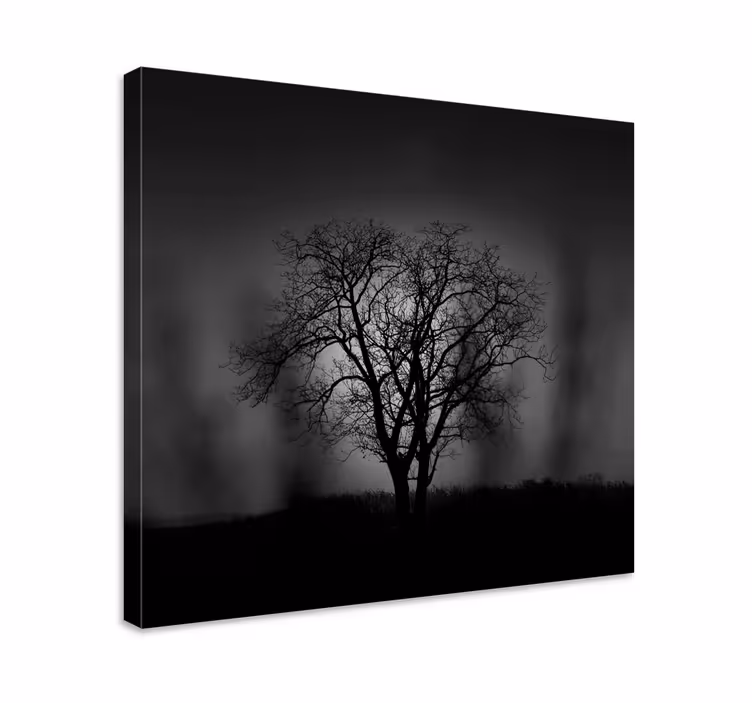 Misty tree  Tree wall art canvas - TenStickers