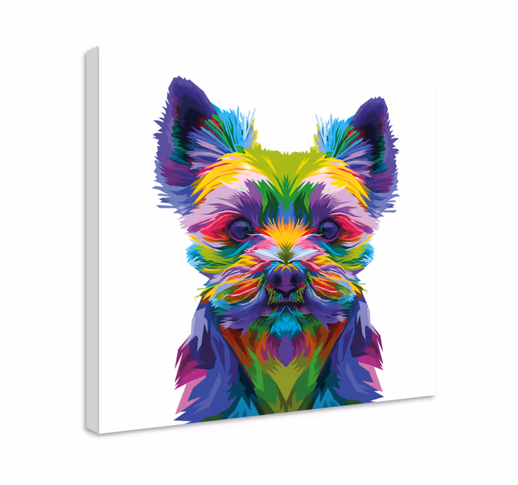 Yorkshire colourful pattern dog canvas prints - TenStickers