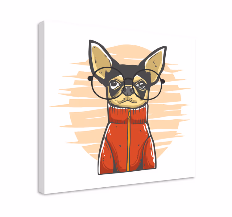 Chiahuahua with glasses dog canvas prints - TenStickers