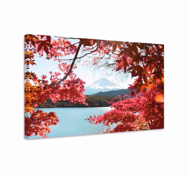Flowers canvas mount fuji framed - TenStickers