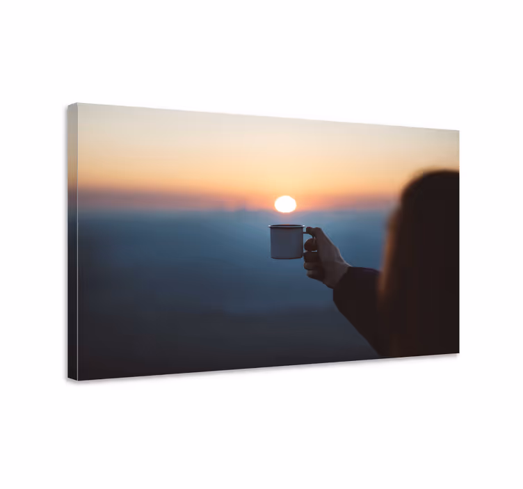 People canvas hand holding mug - TenStickers