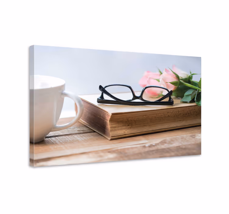 Flowers canvas coffee and roses - TenStickers