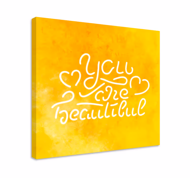 You are so beautiful yellow motivational canvas - TenStickers
