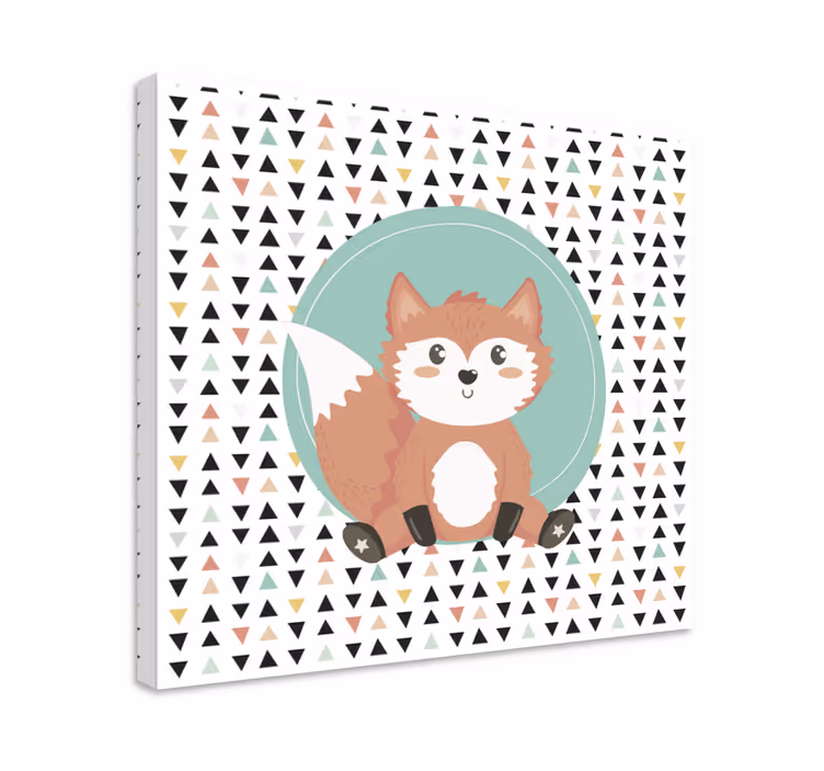 Animal canvas wall art cute fox character - TenStickers