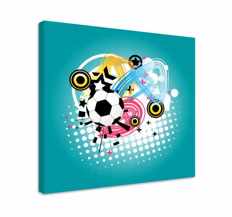 Sports canvas art soccer ball in motion - TenStickers