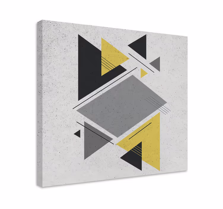 Gray yellow black triangles nordic art prints - TenStickers
