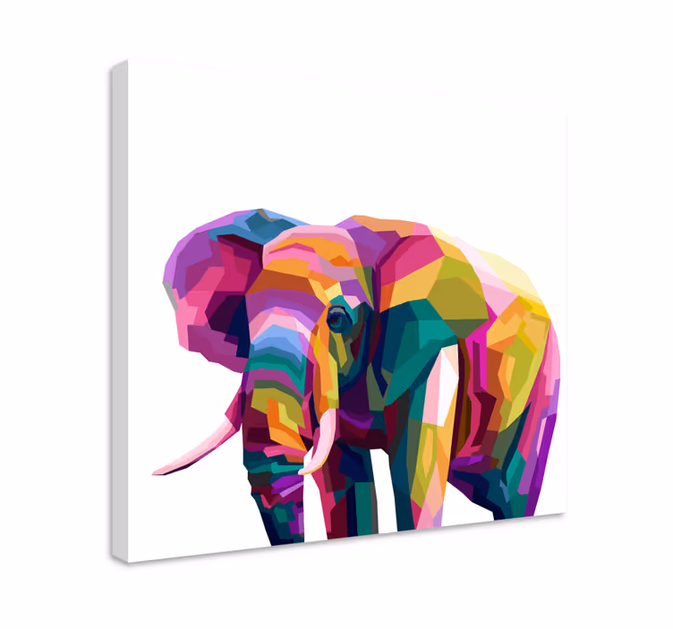 Multicolor realistic elephant canvas - TenStickers