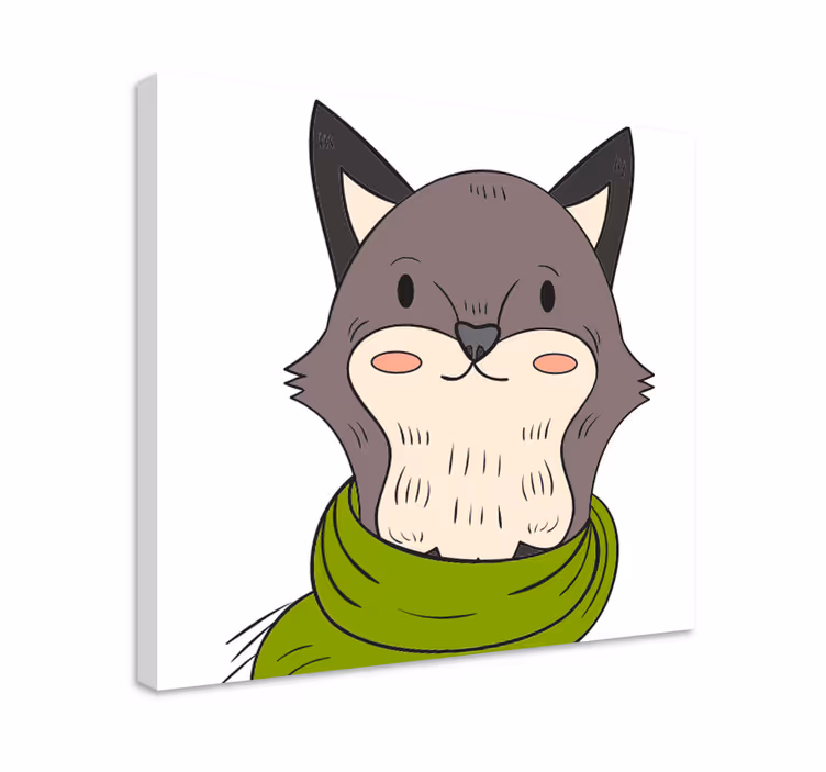 Friendly animal character animal canvas wall art - TenStickers