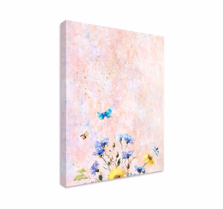 Flowers canvas delicate floral scene - TenStickers