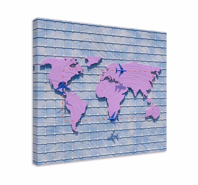 Stylized Global Map world map wall art - TenStickers