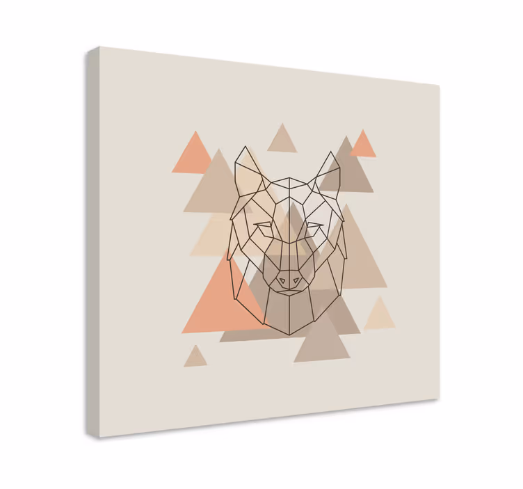 People canvas geometric wolf head artwork - TenStickers