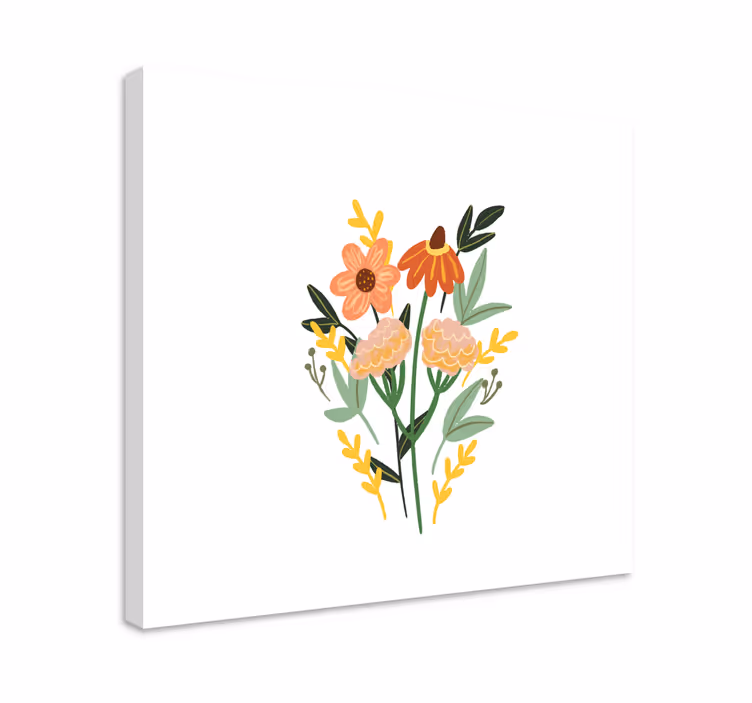 Flowers canvas charming floral bouquet - TenStickers