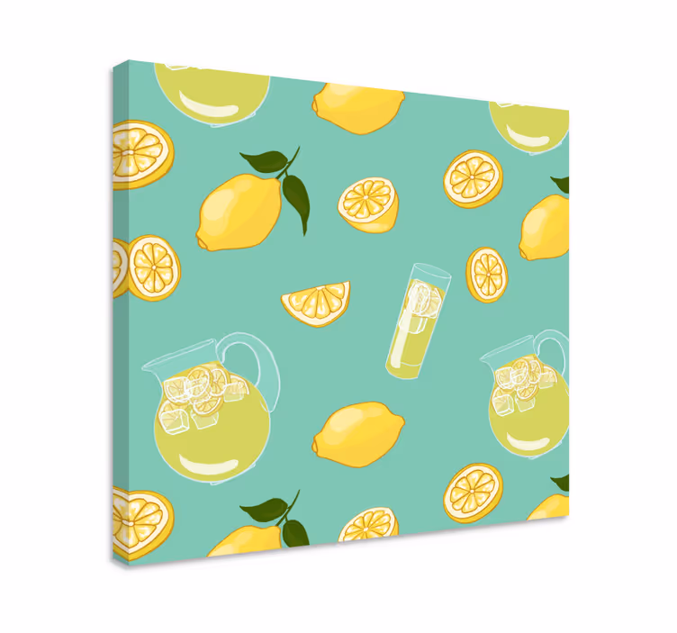 Fruit canvas wall art refreshing lemonade design - TenStickers