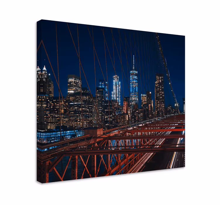 Cityscape wall art brooklyn bridge view - TenStickers