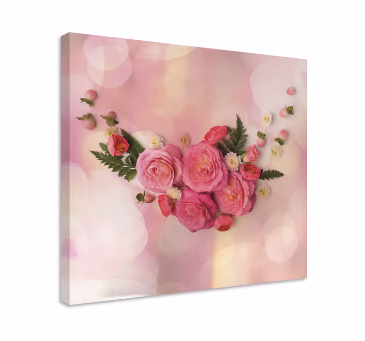 Pink delicate flower canvas - TenStickers