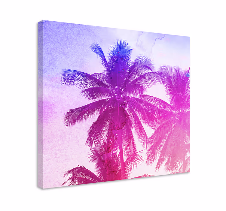 Flowers canvas palm tree silhouette canvas art - TenStickers