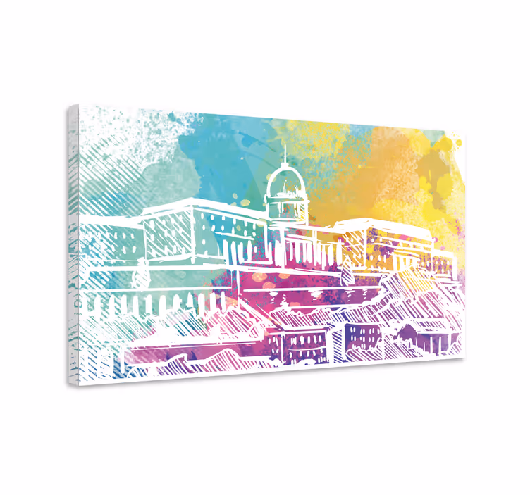 Cityscape wall art historic architecture design - TenStickers