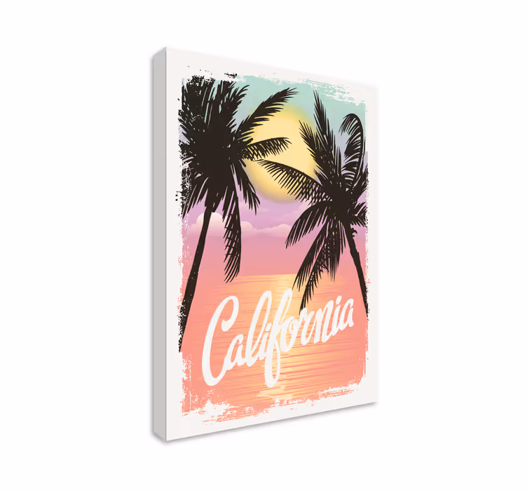 Cityscape wall art californian sunset aesthetic - TenStickers