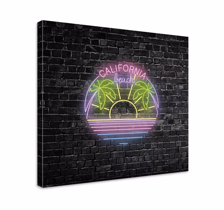 Cityscape wall art california beach neon sign - TenStickers