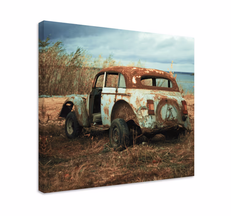 Retro canvas rusty vintage car - TenStickers