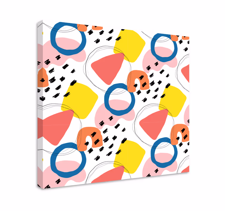 Geometric canvas with vibrant abstract shapes - TenStickers