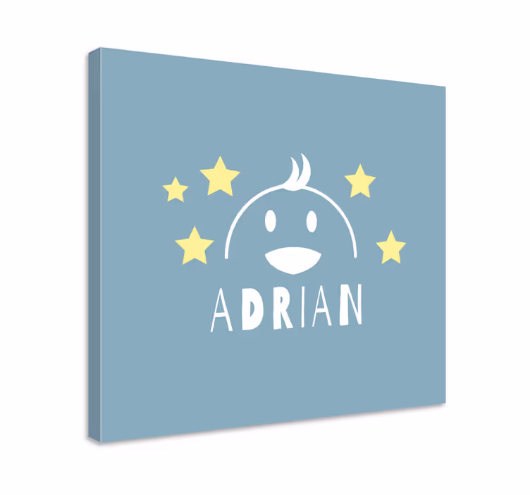Nursery canvas smiling character face - TenStickers