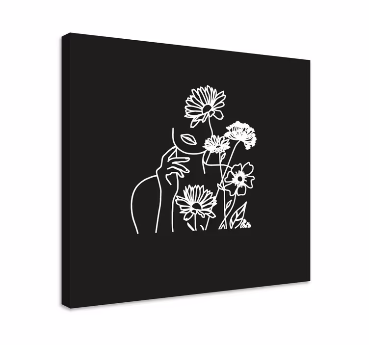 Flowers canvas minimalist floral artwork - TenStickers