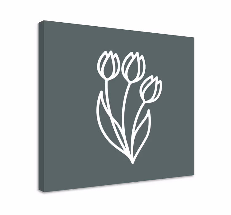 Flowers canvas stylized tulip design - TenStickers