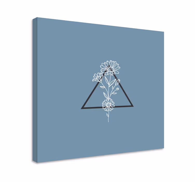 Flowers canvas floral triangle art design - TenStickers