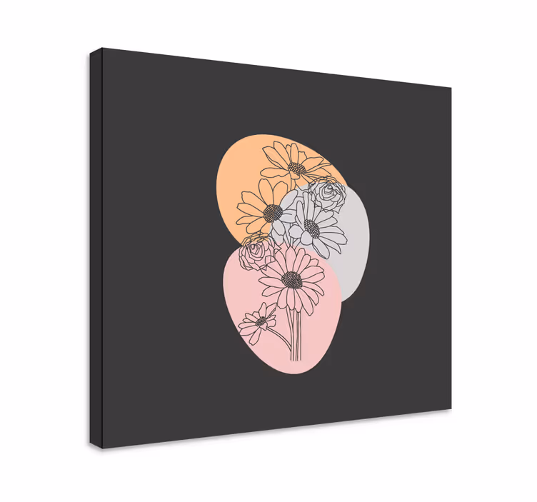 Flowers canvas floral abstract forms - TenStickers