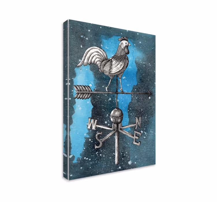 Animal canvas wall art rooster weather vane - TenStickers