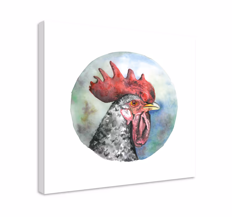 Bird canvas wall art rooster portrait artwork - TenStickers