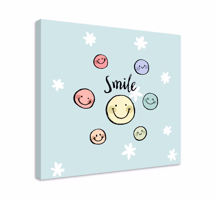 Quote canvas smile face collection - TenStickers