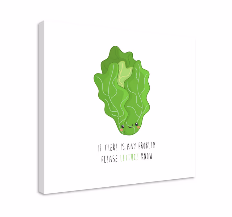 Fruit canvas wall art happy lettuce character art - TenStickers